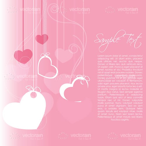 Pink Background with Hearts Pattern and Sample Text